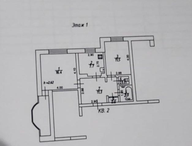 2-комнатная 51.5 м2 в ЖК undefined корпус null этаж 1