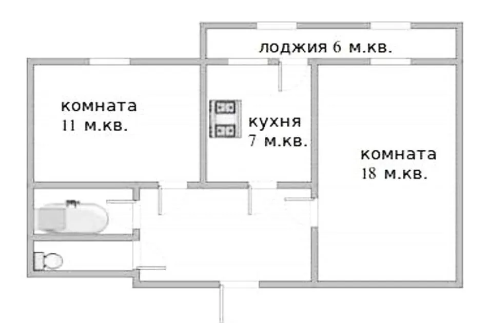 2-комнатная 53.5 м2 в ЖК undefined корпус null этаж 9