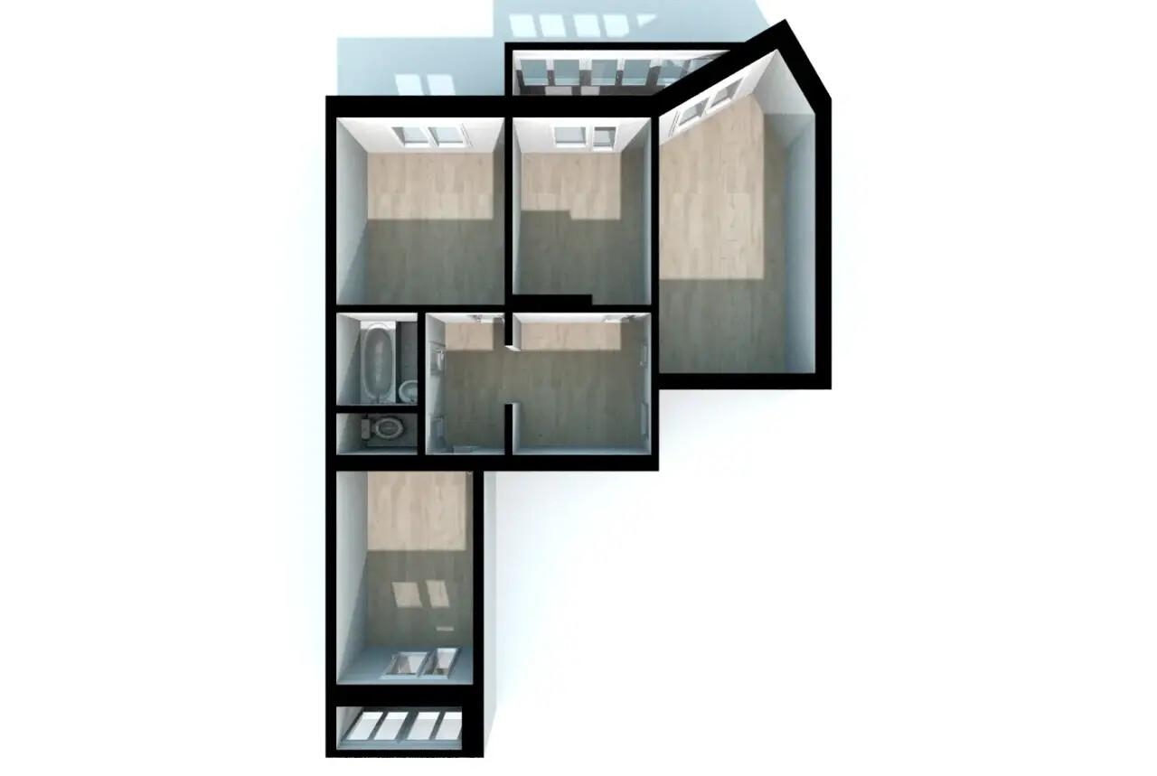 3-комнатная 63.1 м2 в ЖК undefined корпус null этаж 5