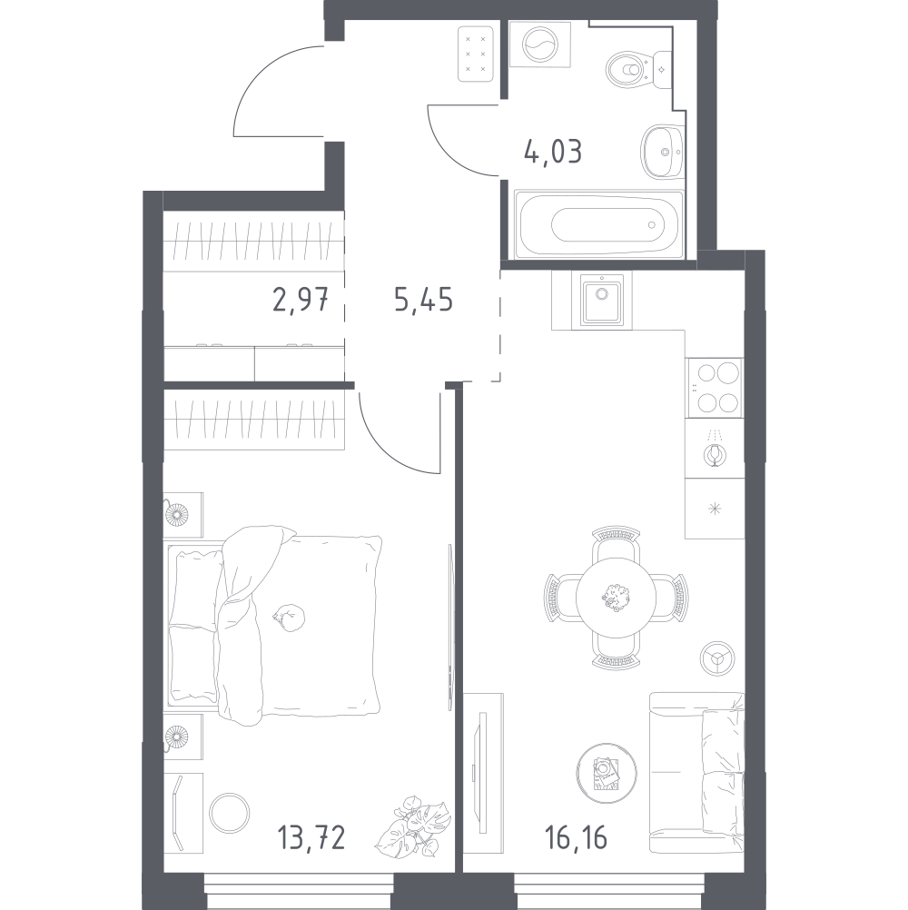 Студия 42 м2 в ЖК Весна в Заречье корпус null этаж 8