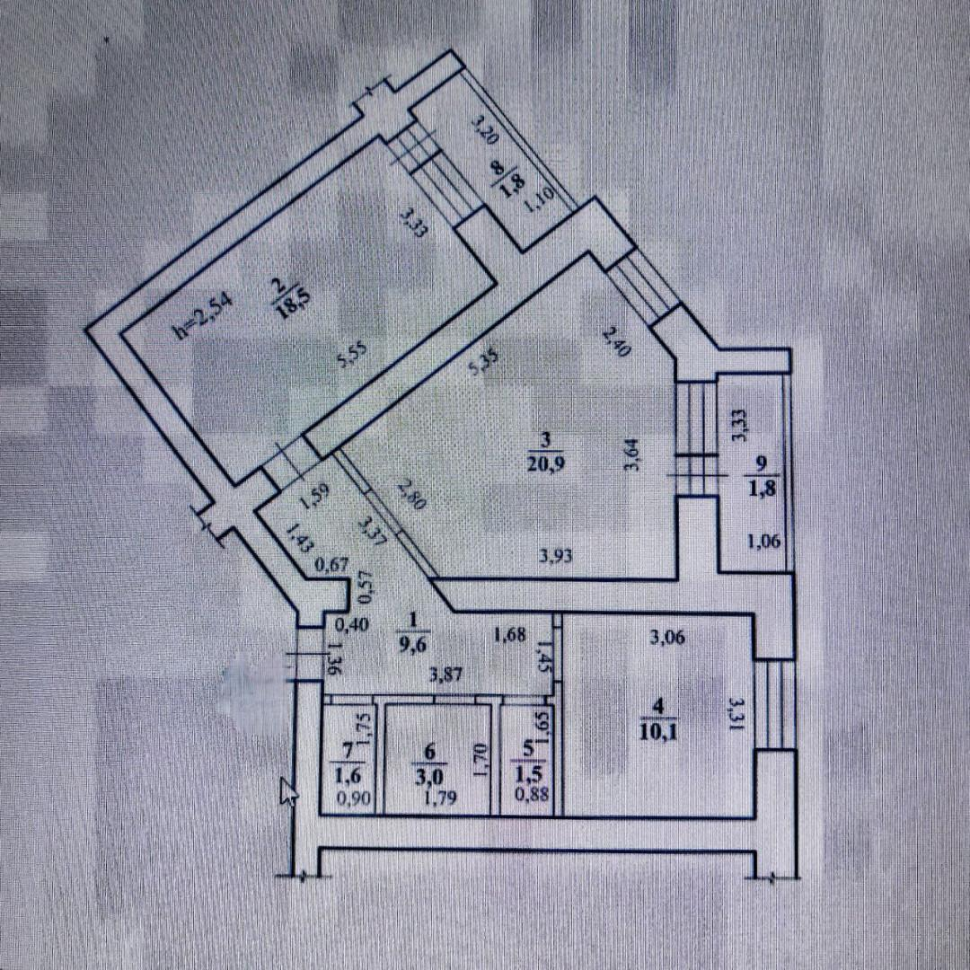 2-комнатная 68.8 м2 в ЖК undefined корпус null этаж 8