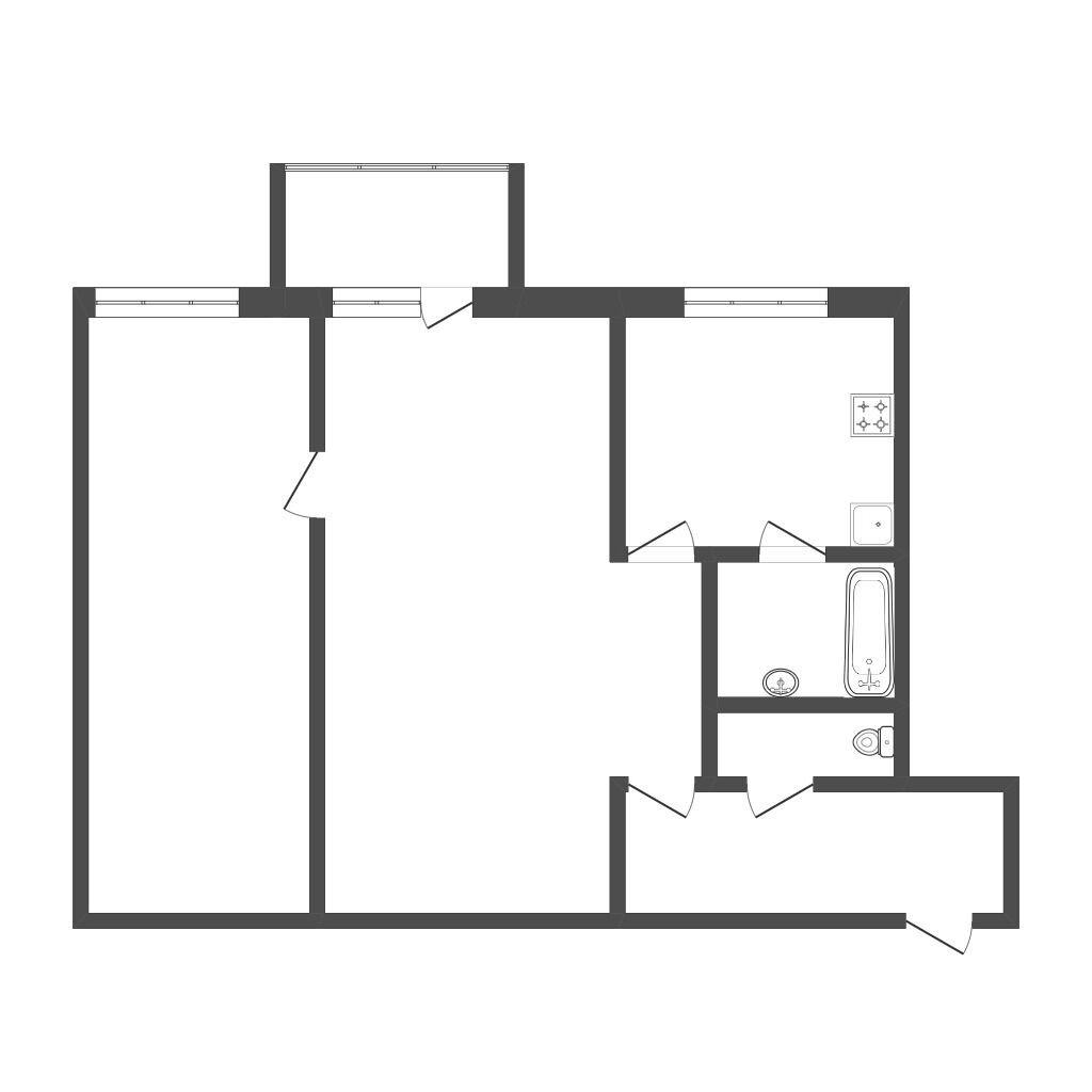 2-комнатная 45 м2 в ЖК undefined корпус null этаж 5