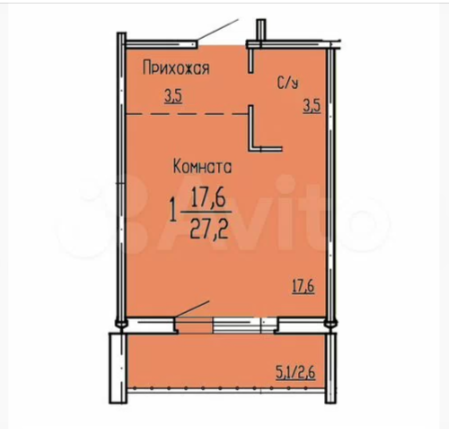 Студия 24.6 м2 в ЖК undefined корпус null этаж 9