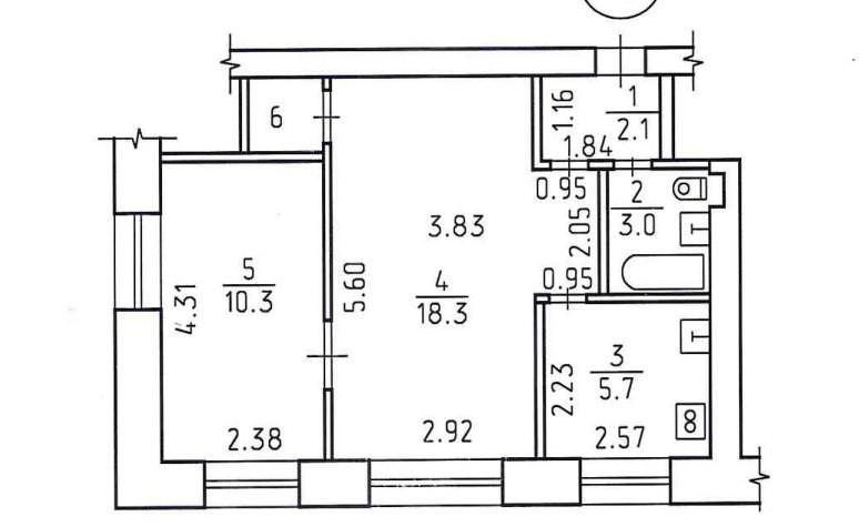 2-комнатная 41 м2 в ЖК undefined корпус null этаж 1