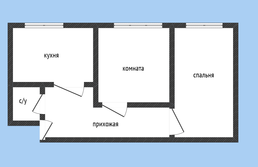 2-комнатная 53.6 м2 в ЖК undefined корпус null этаж 1