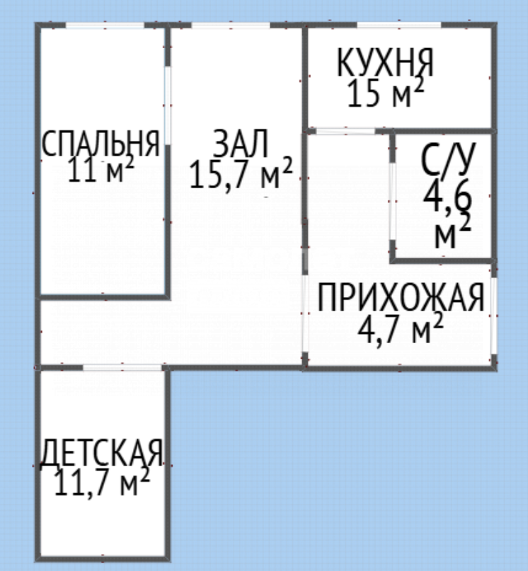3-комнатная 53 м2 в ЖК undefined корпус null этаж 1