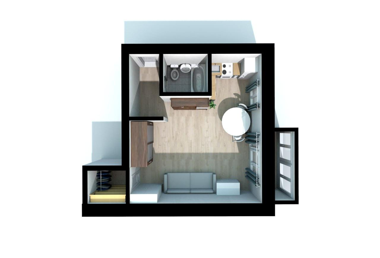 1-комнатная 32.1 м2 в ЖК undefined корпус null этаж 2