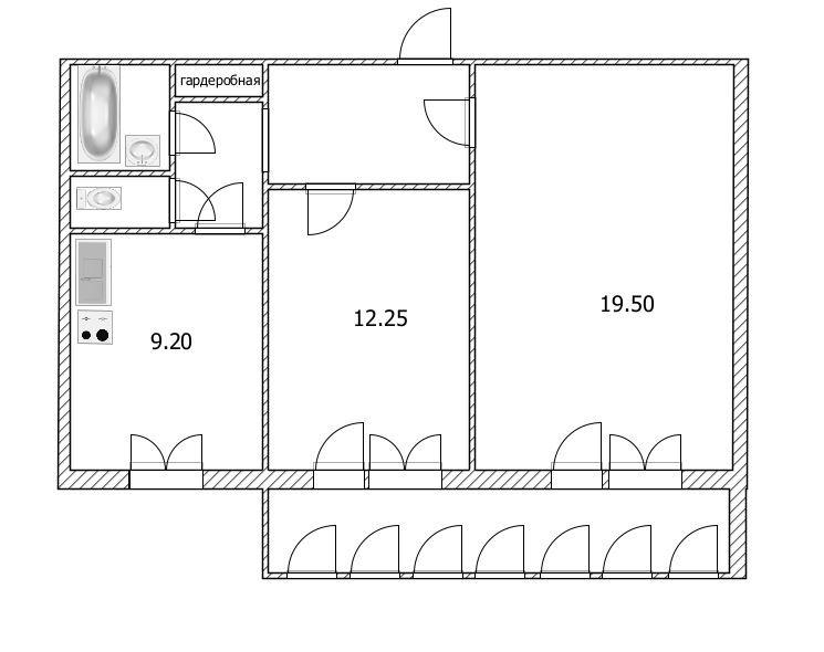 2-комнатная 53 м2 в ЖК undefined корпус null этаж 7