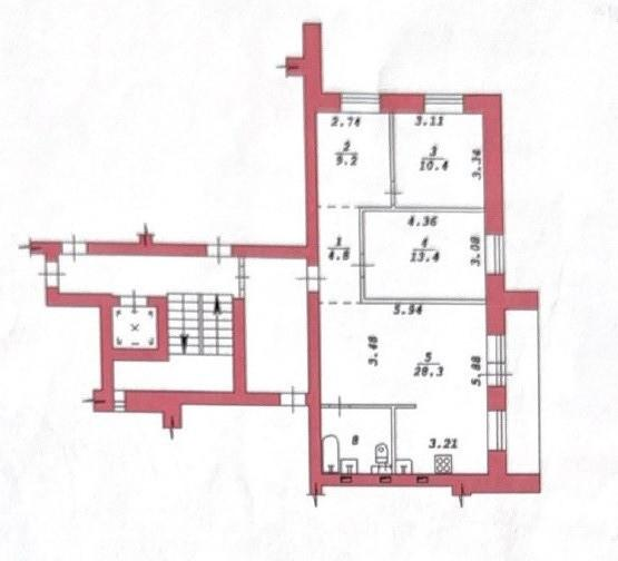 3-комнатная 71.9 м2 в ЖК undefined корпус null этаж 9