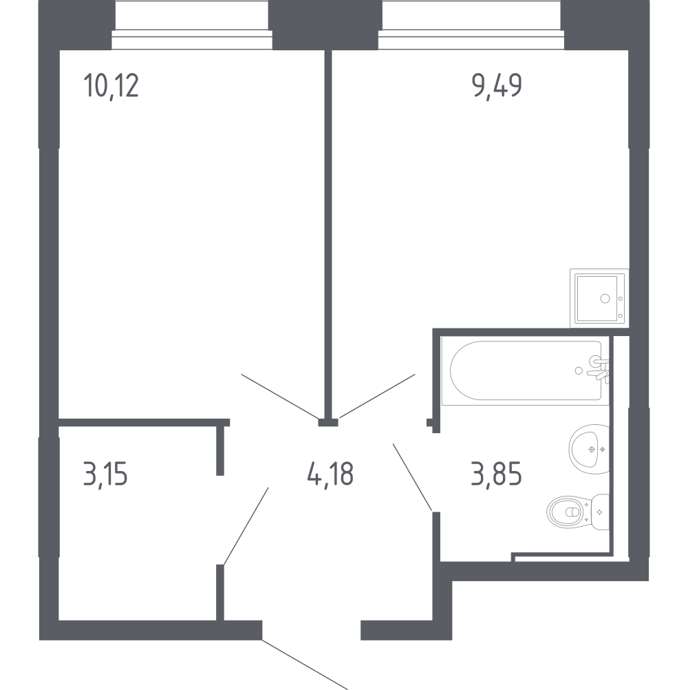 1-комнатная 30 м2 в ЖК Чаркова 72 корпус null этаж 13