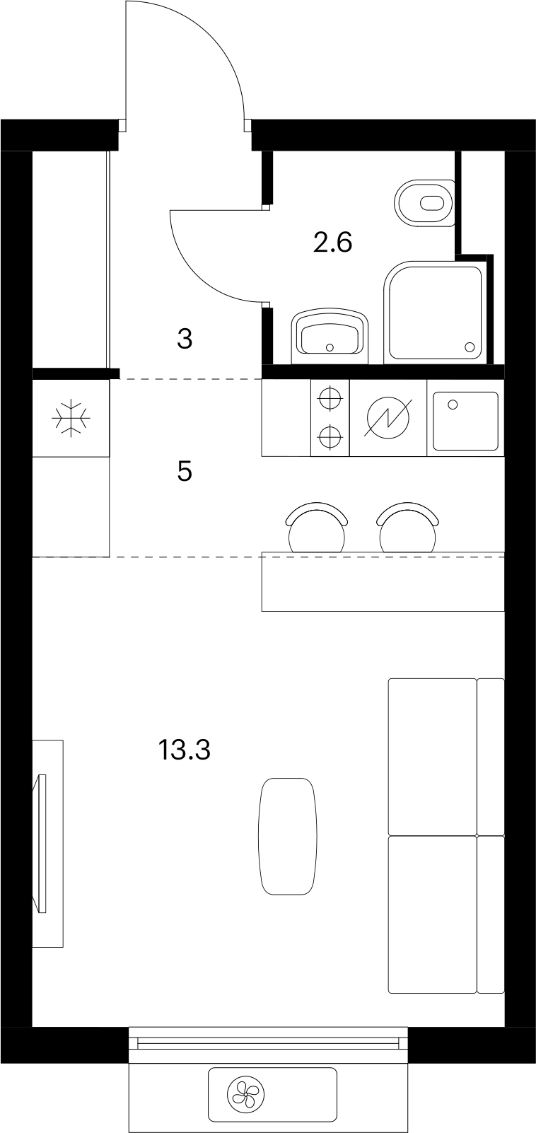 Студия 23 м2 в ЖК Витебский парк корпус null этаж 8