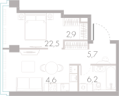 Студия 41 м2 в ЖК River Park Towers Кутузовский корпус null этаж 6