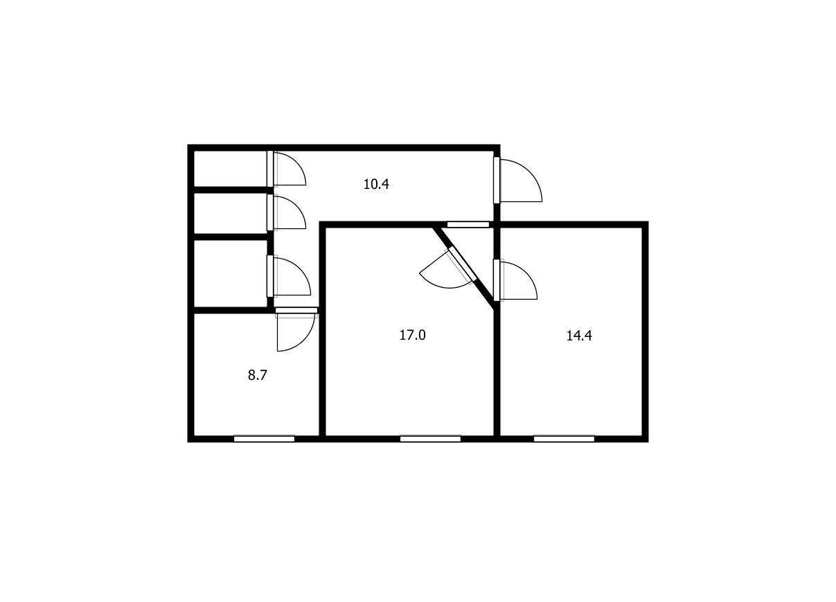 2-комнатная 58 м2 в ЖК undefined корпус null этаж 1