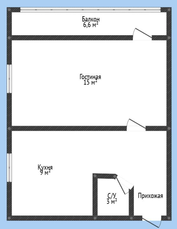 1-комнатная 35 м2 в ЖК undefined корпус null этаж 3