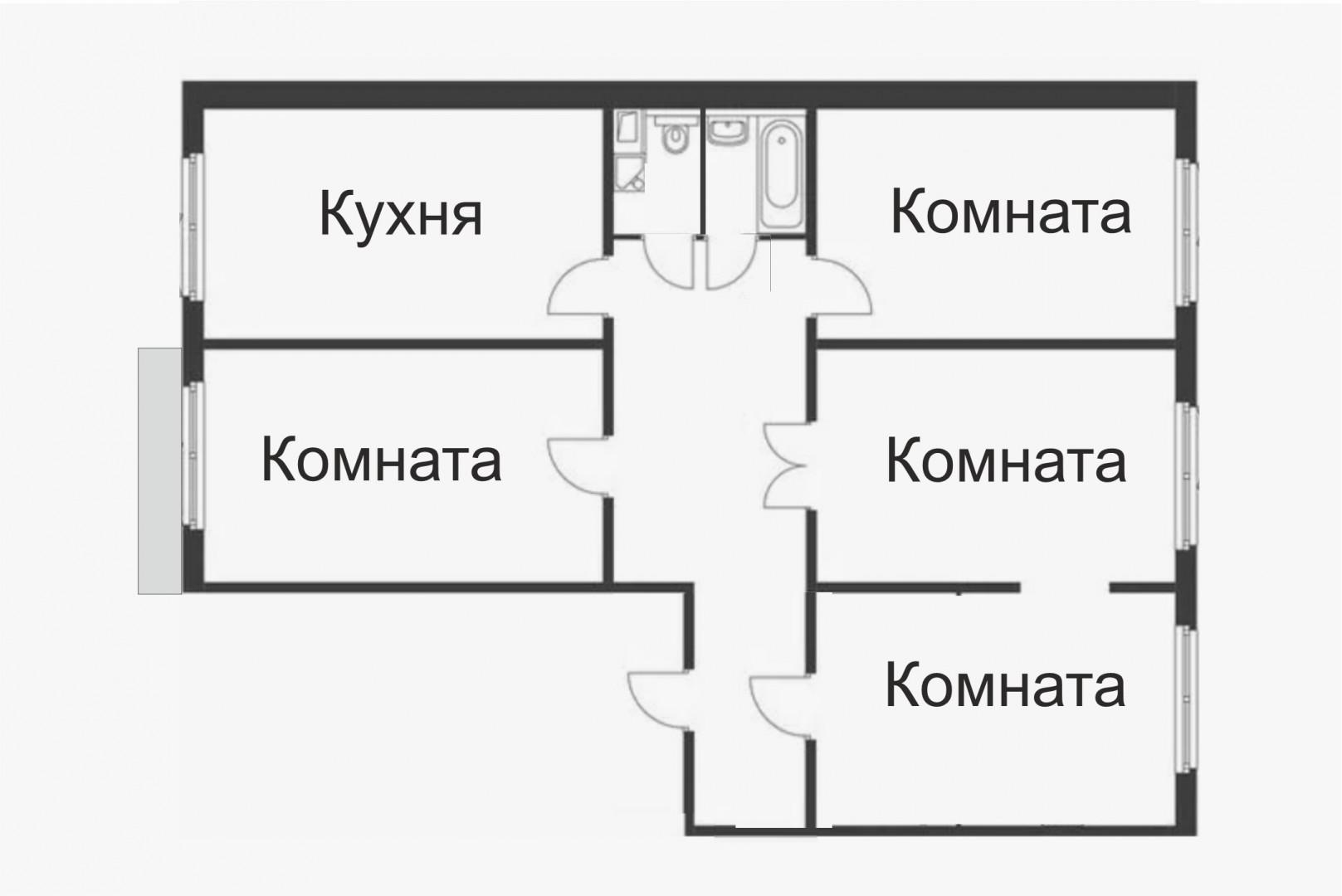 4-комнатная 103.2 м2 в ЖК undefined корпус null этаж 2