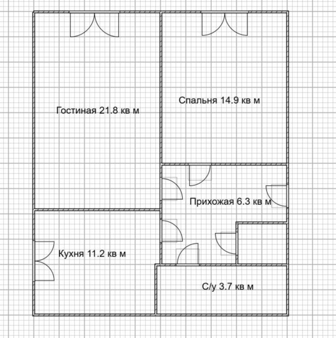 2-комнатная 60.9 м2 в ЖК undefined корпус null этаж 1