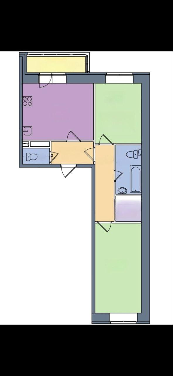 2-комнатная 61.7 м2 в ЖК undefined корпус null этаж 2
