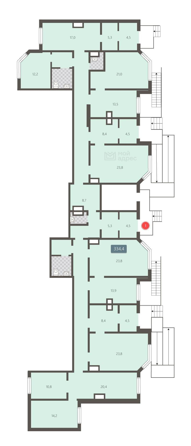 Студия 334.4 м2 в ЖК undefined корпус null этаж null