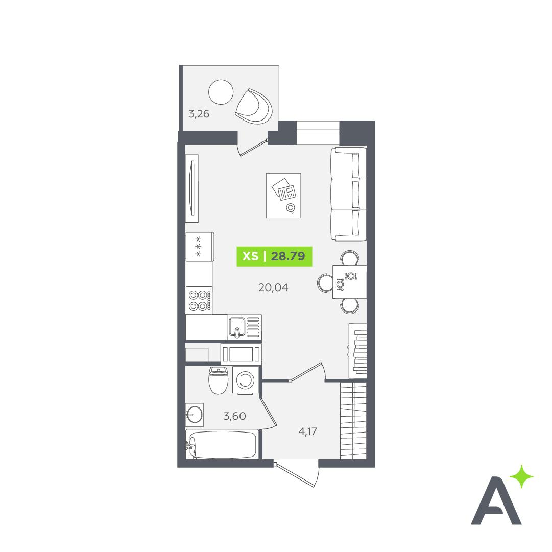 Студия 28 м2 в ЖК Аквилон STORIES корпус null этаж 6