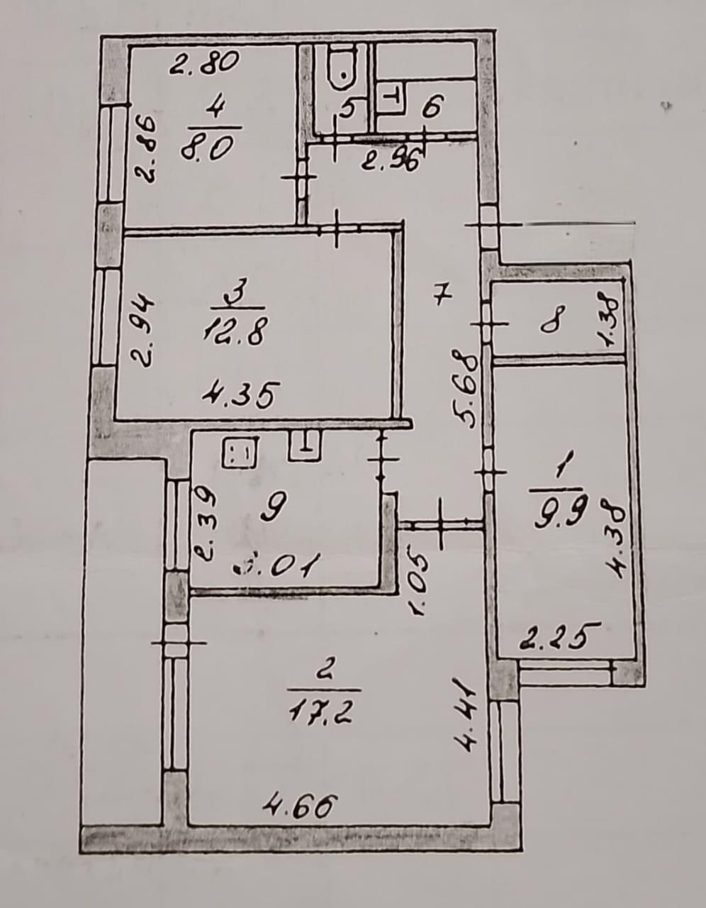 4-комнатная 75.4 м2 в ЖК undefined корпус null этаж 9