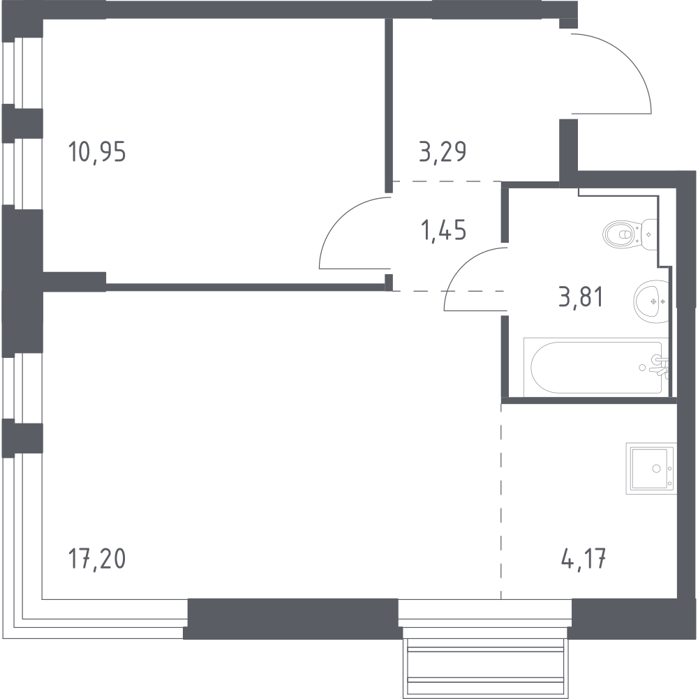 Студия 40 м2 в ЖК Рублёвский Квартал корпус null этаж 7