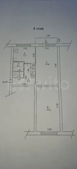 2-комнатная 52 м2 в ЖК undefined корпус null этаж 4