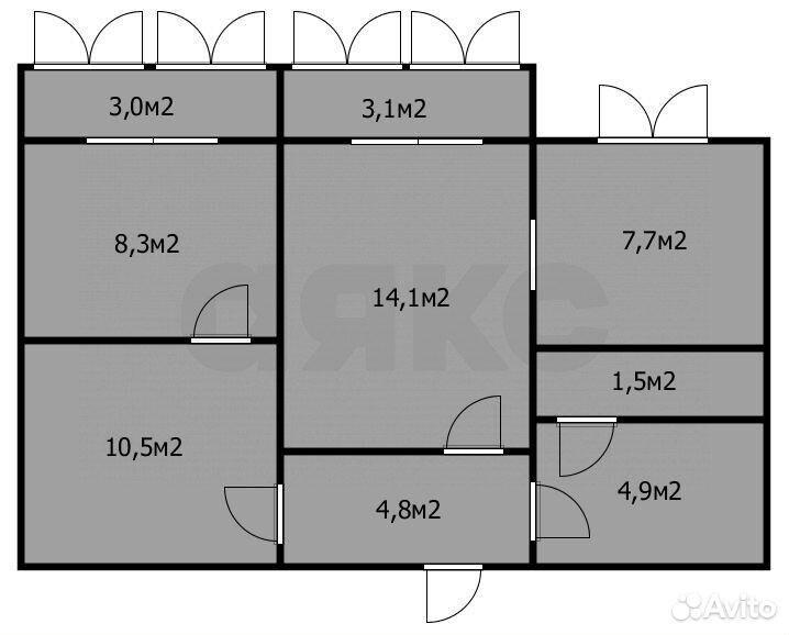 2-комнатная 51.8 м2 в ЖК undefined корпус null этаж 3