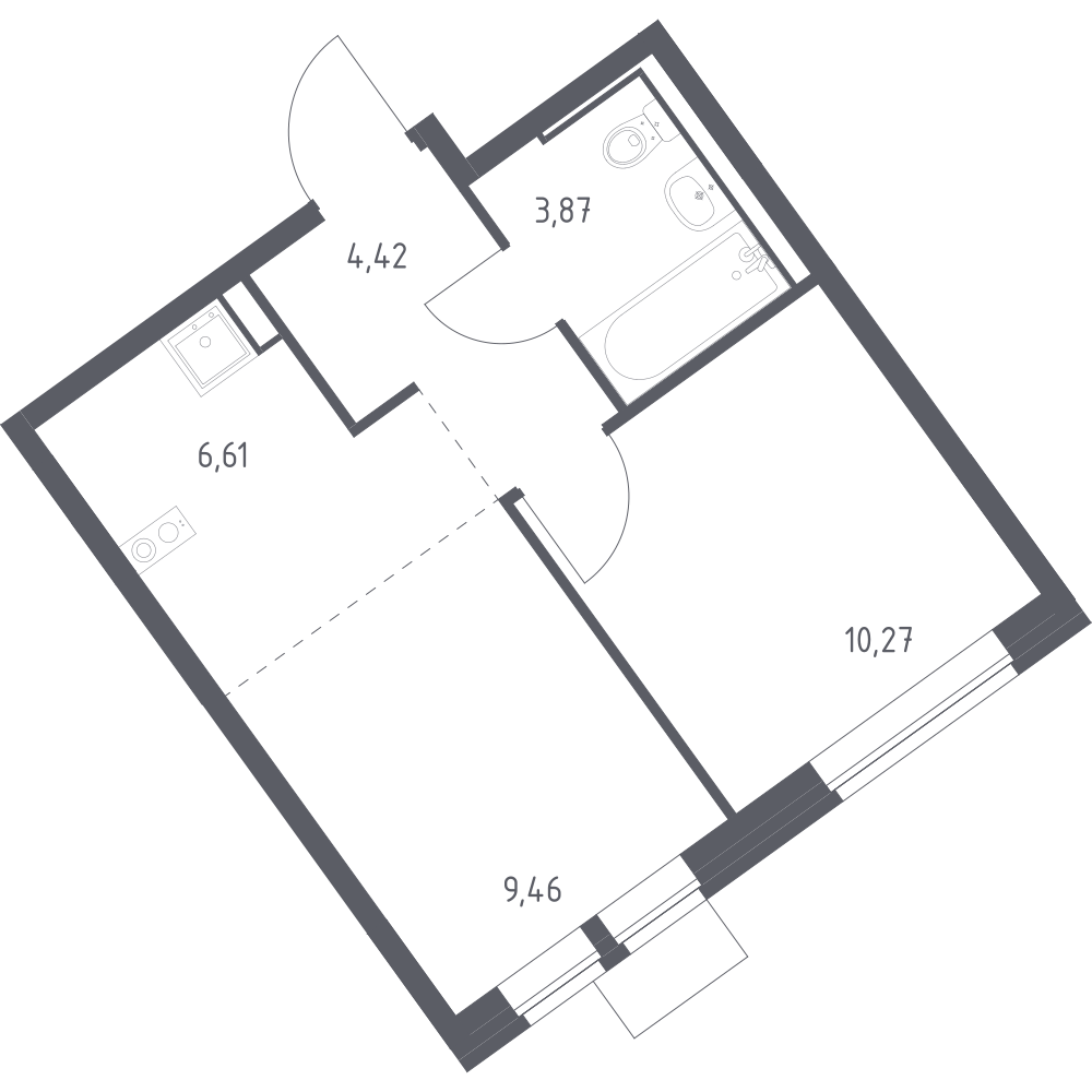 Студия 34 м2 в ЖК Молжаниново корпус null этаж 5