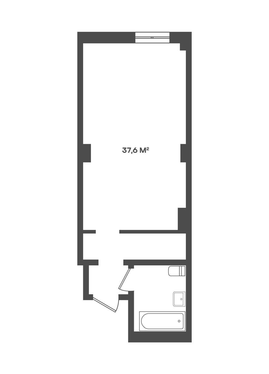 Студия 37.9 м2 в ЖК undefined корпус null этаж 1