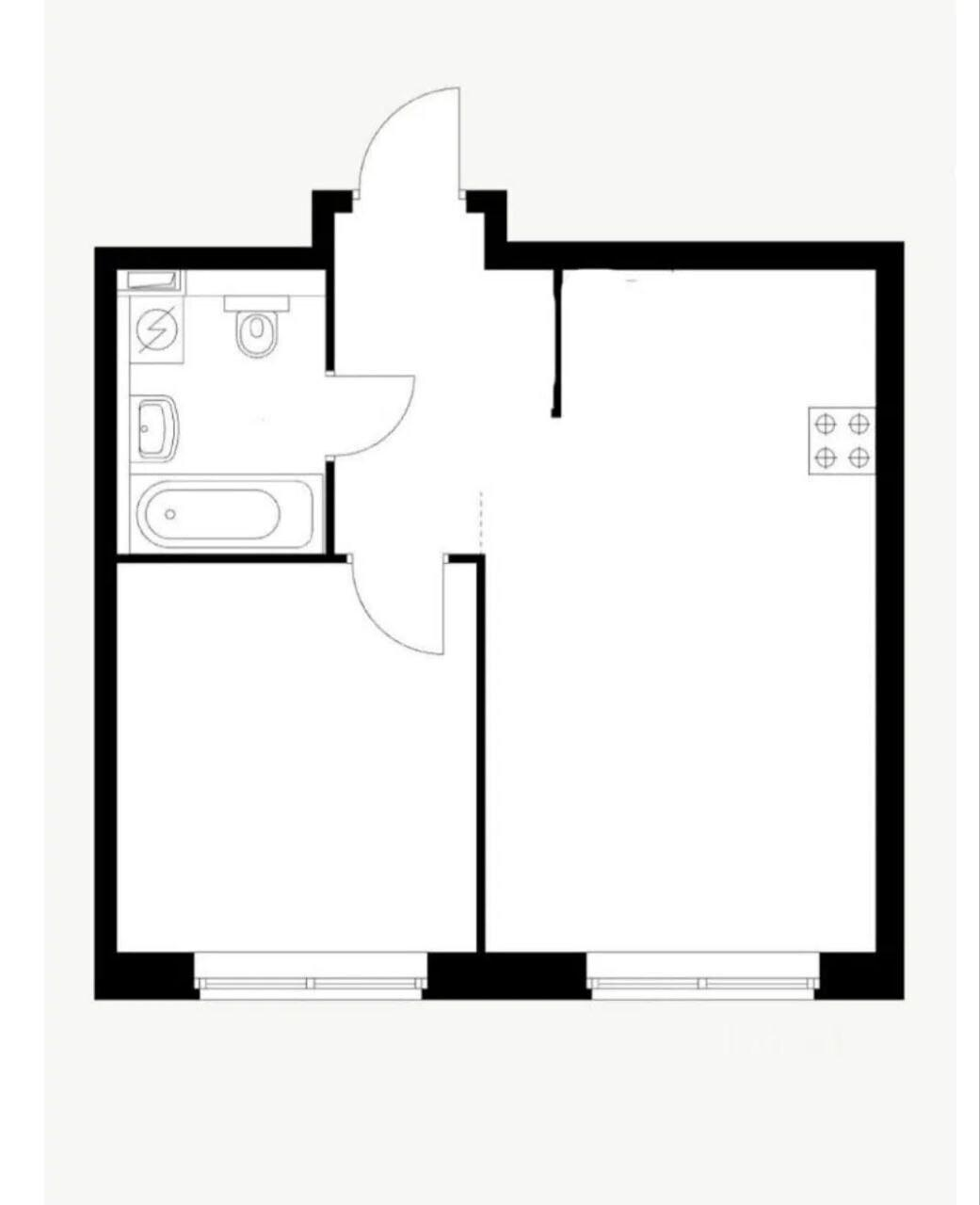 1-комнатная 37.7 м2 в ЖК undefined корпус null этаж 8