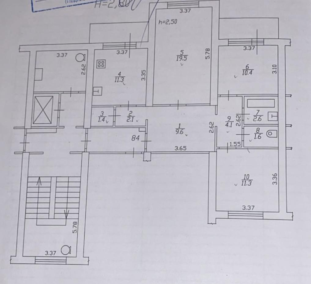 3-комнатная 73.9 м2 в ЖК undefined корпус null этаж 2