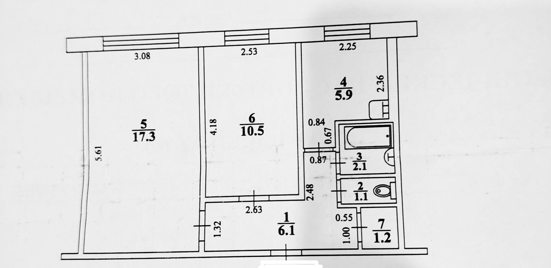 2-комнатная 44.2 м2 в ЖК undefined корпус null этаж 1