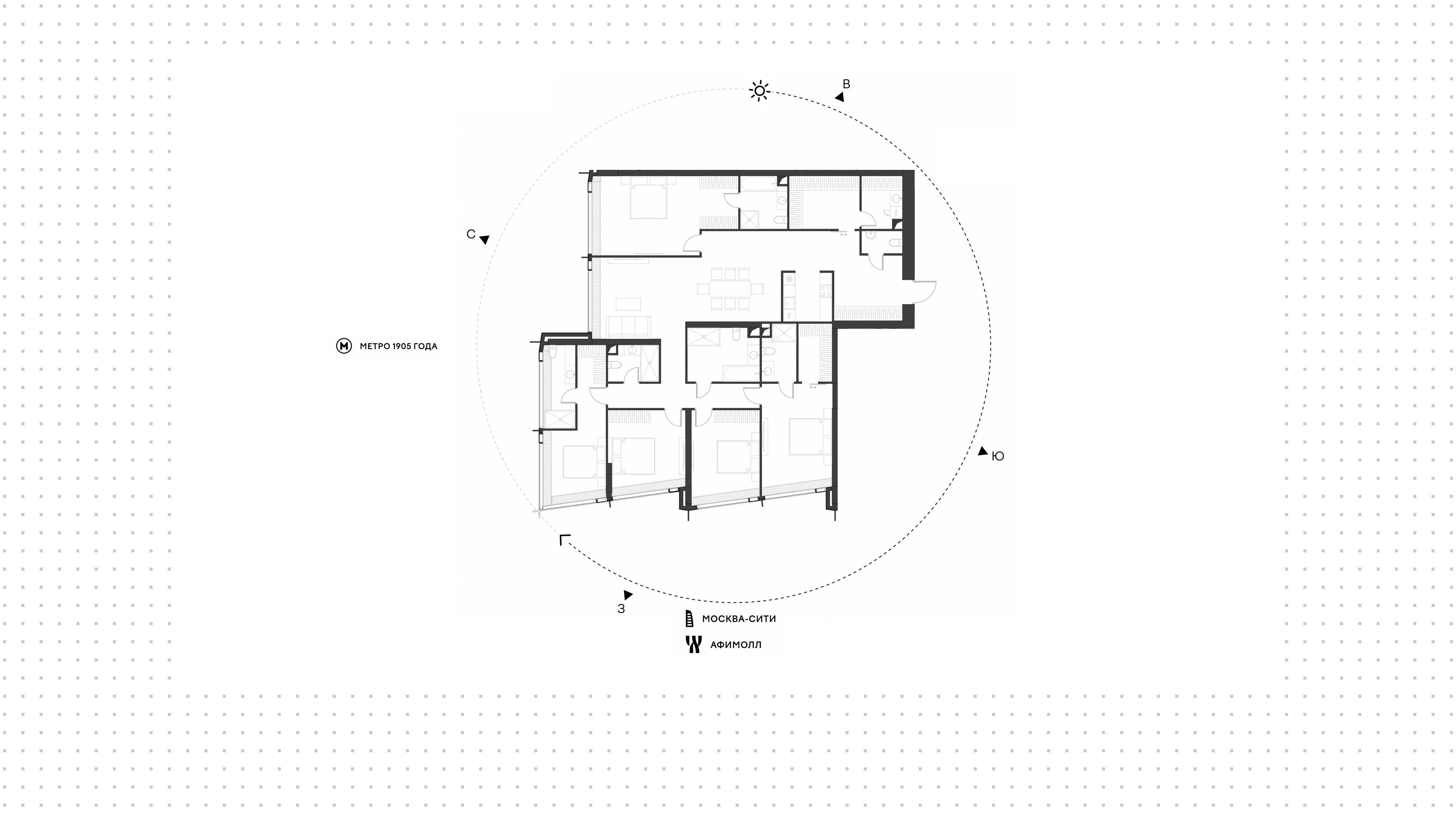 5-комнатная 218 м2 в ЖК Дом Дау корпус null этаж 50