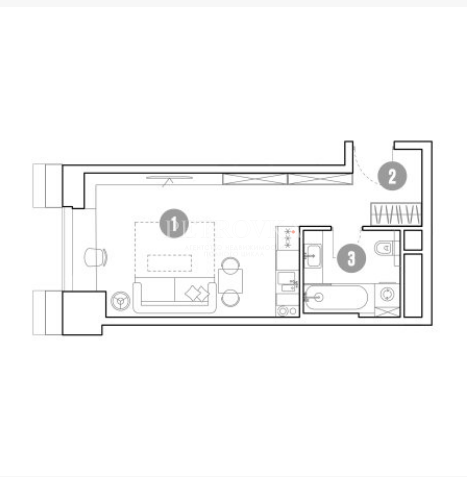 Студия 31 м2 в ЖК undefined корпус null этаж 1