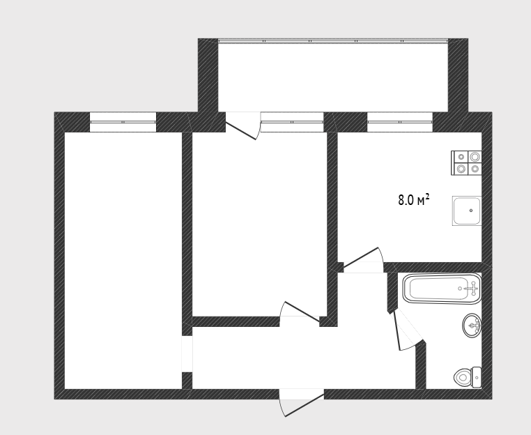 2-комнатная 51 м2 в ЖК undefined корпус null этаж 4