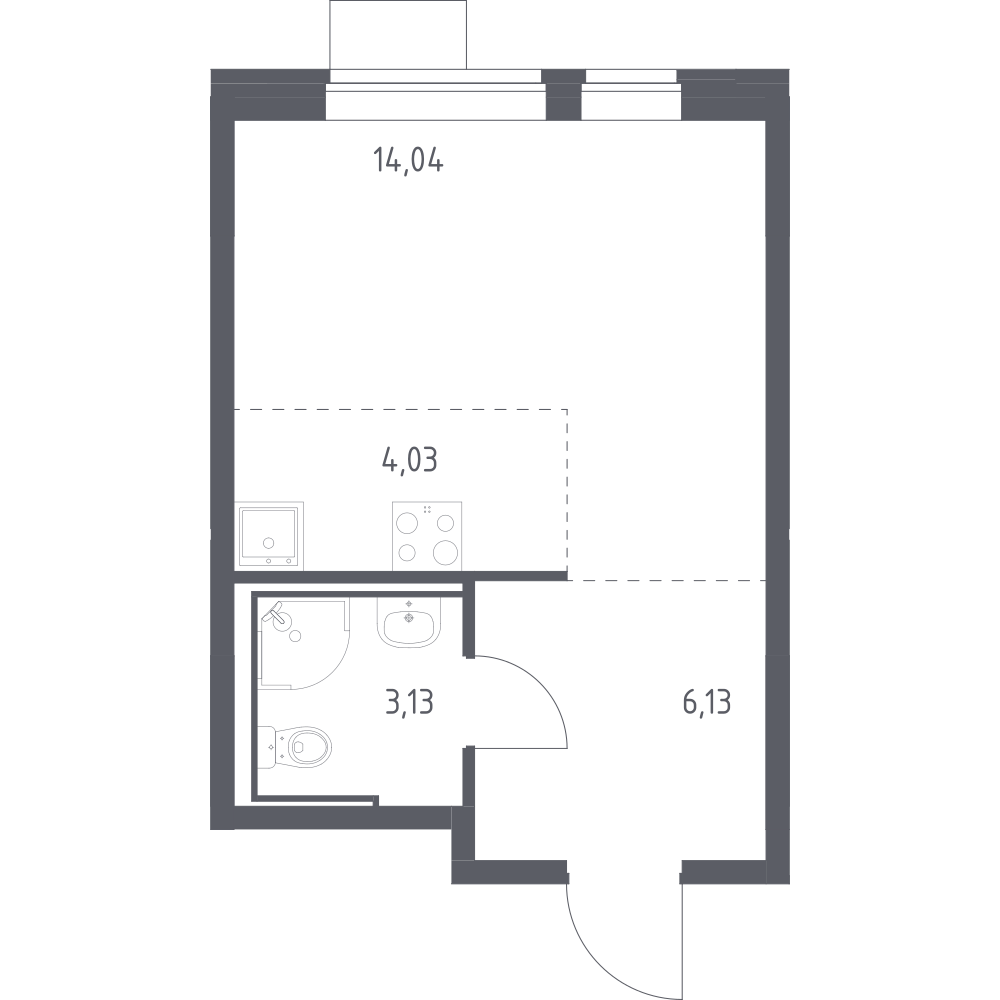 Студия 27 м2 в ЖК Молжаниново корпус null этаж 5
