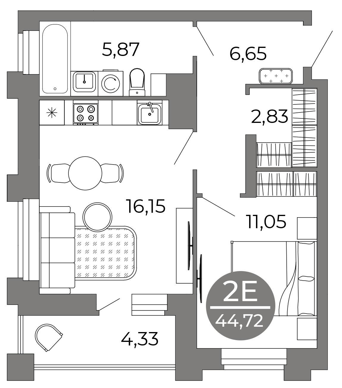 Студия 44 м2 в ЖК Галилей корпус null этаж 23