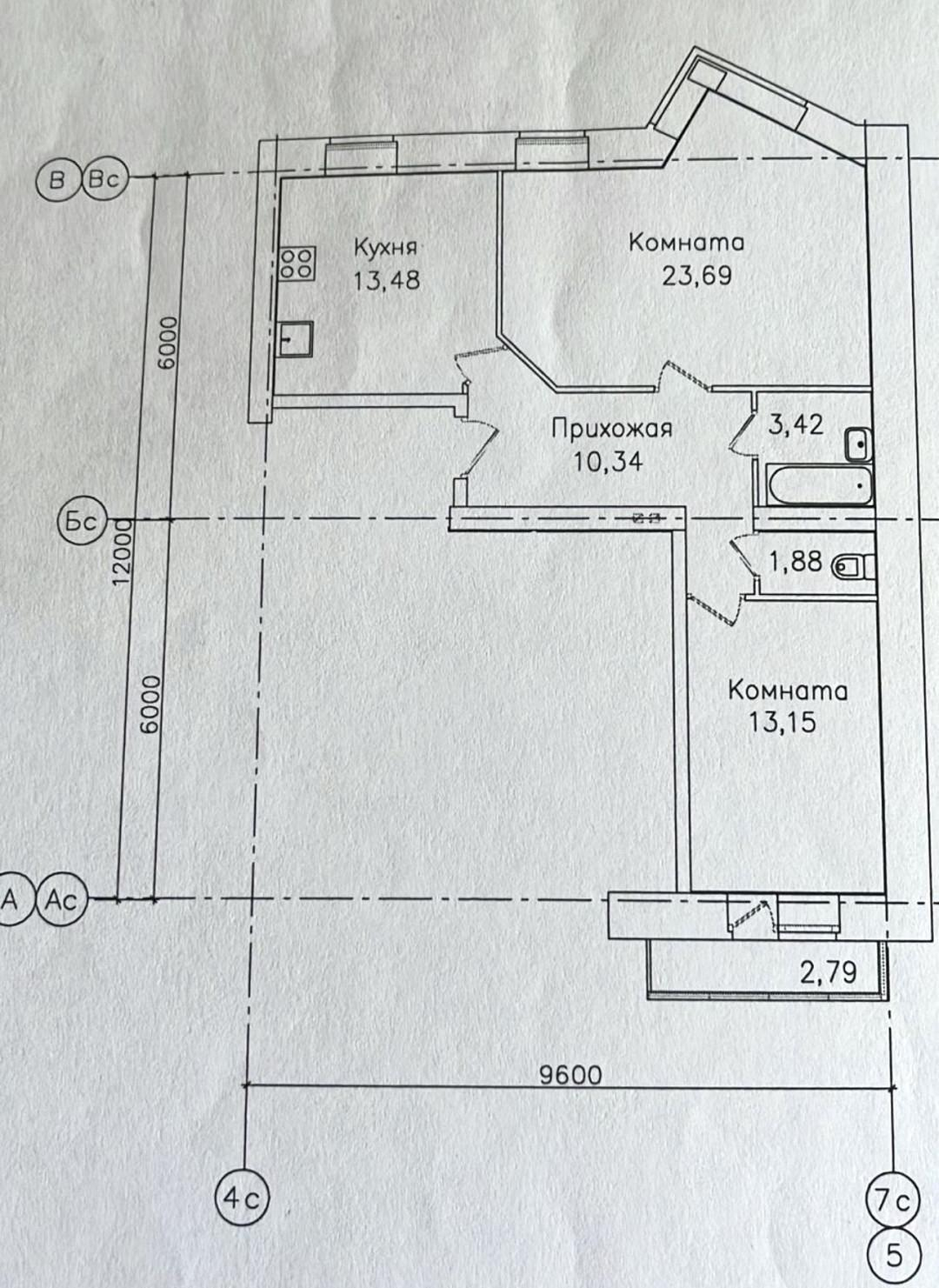 3-комнатная 66 м2 в ЖК undefined корпус null этаж 2