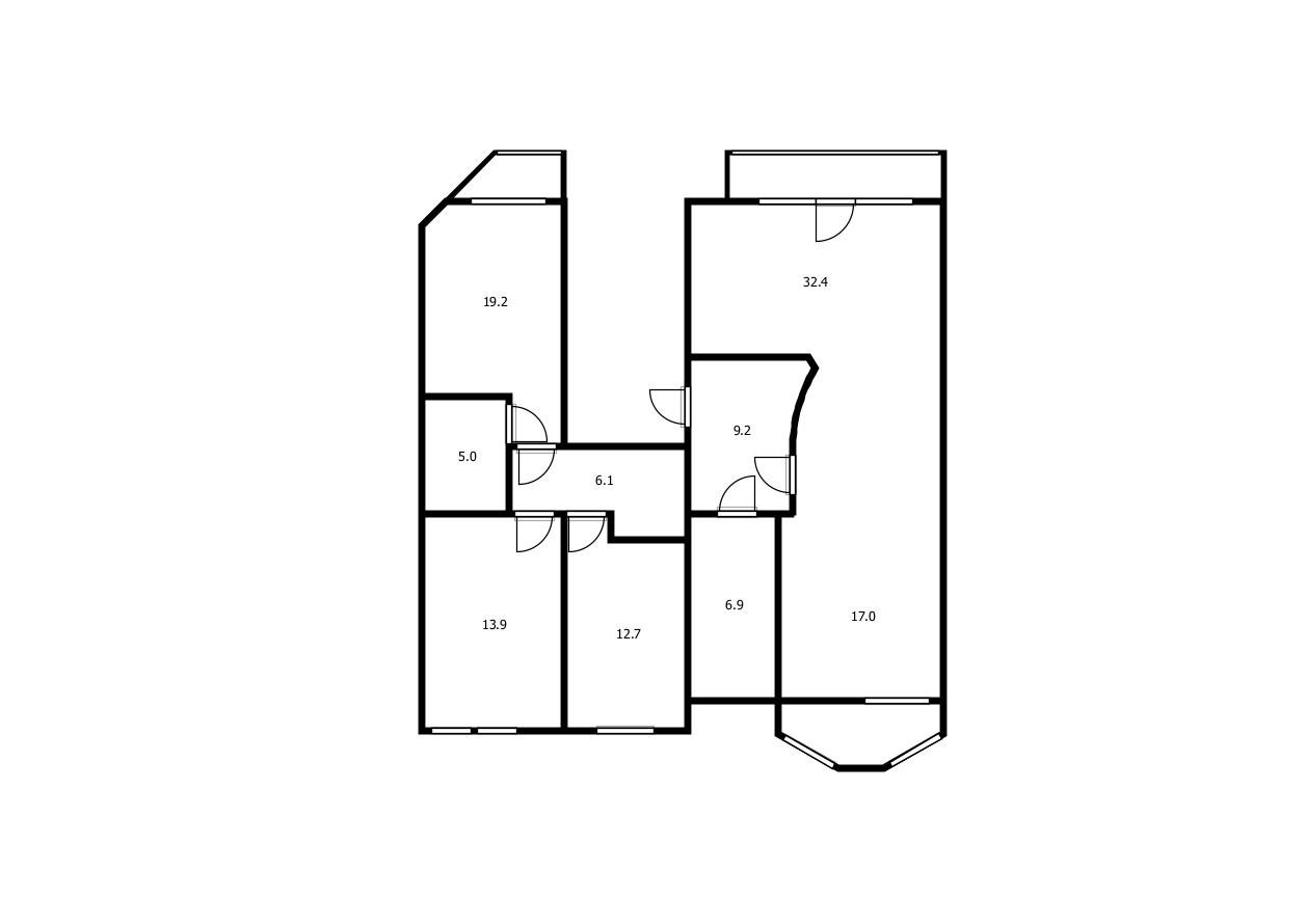 4-комнатная 125.6 м2 в ЖК undefined корпус null этаж 2