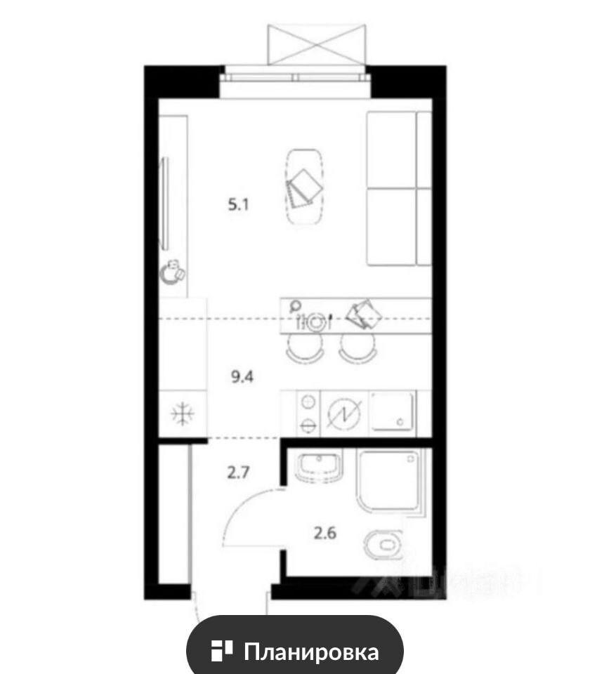 Студия 19.5 м2 в ЖК undefined корпус null этаж 7