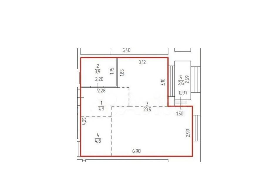2-комнатная 39.2 м2 в ЖК undefined корпус null этаж 5