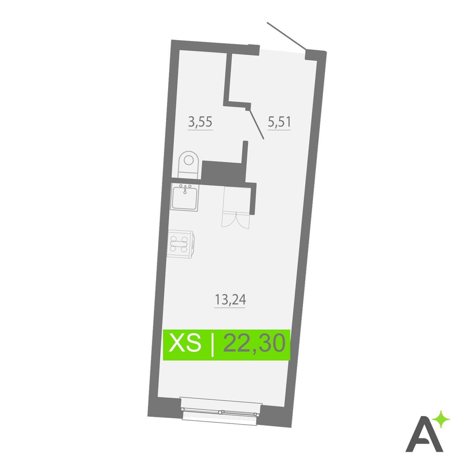 Студия 22 м2 в ЖК Аквилон Рива корпус null этаж 12