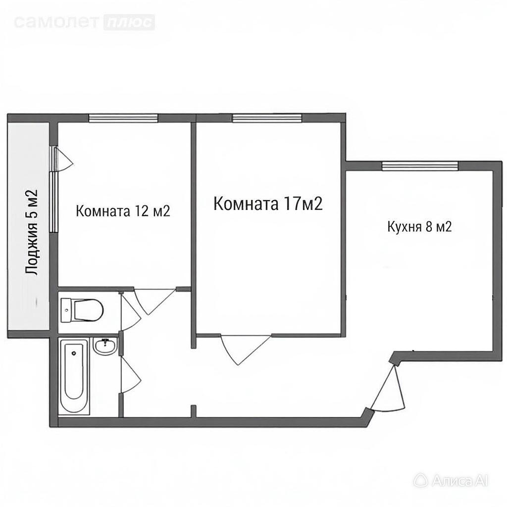 2-комнатная 52.8 м2 в ЖК undefined корпус null этаж 3