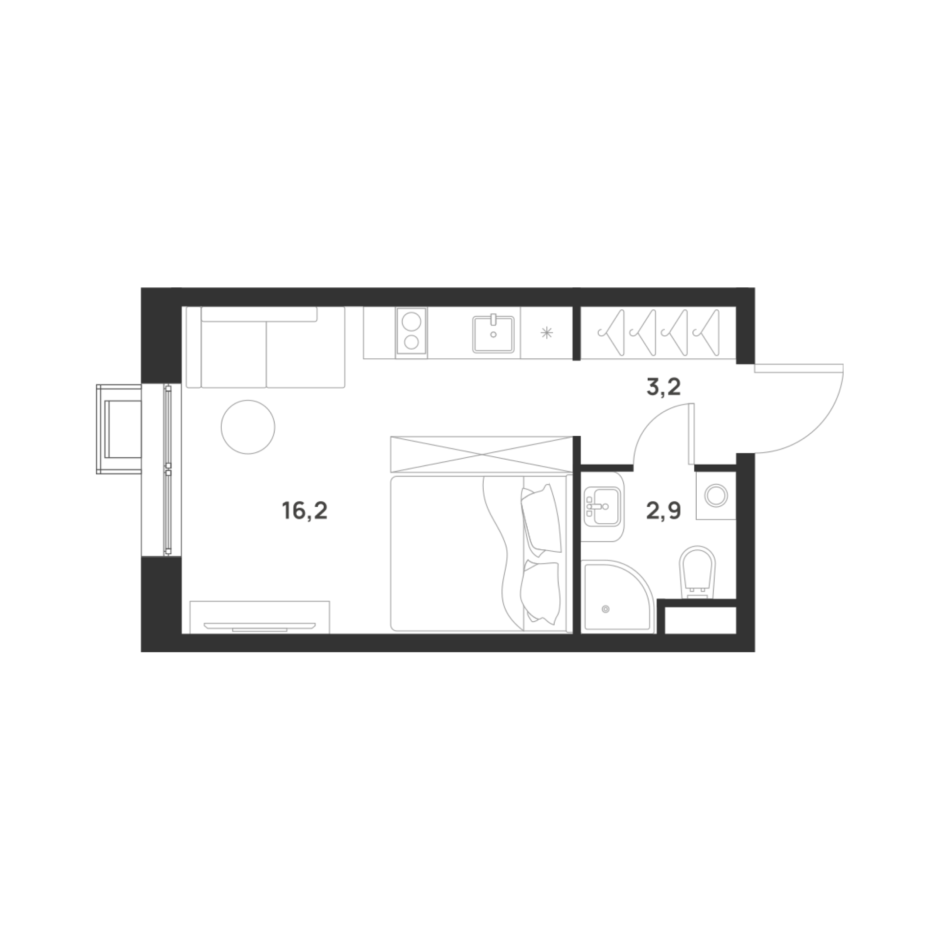 Студия 22 м2 в ЖК Foreville корпус null этаж 12