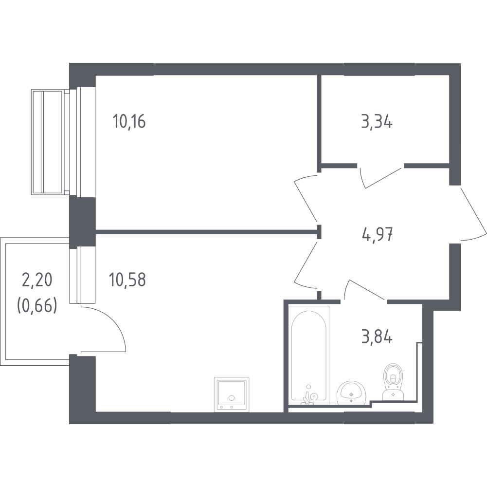 1-комнатная 33 м2 в ЖК Рублёвский Квартал корпус null этаж 3