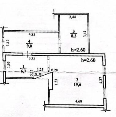 1-комнатная 43.6 м2 в ЖК undefined корпус null этаж 1