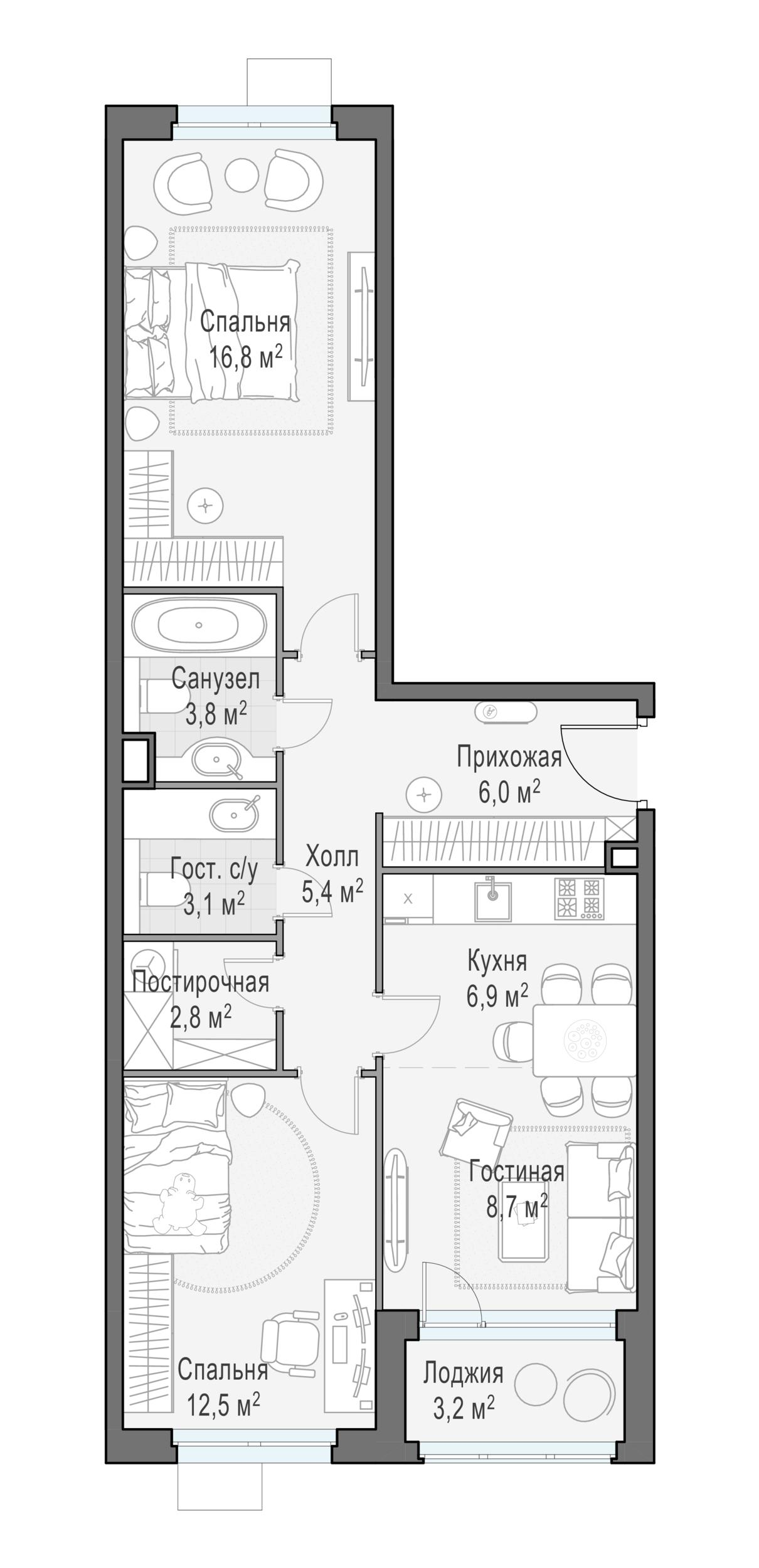 3-комнатная 66 м2 в ЖК Жилой квартал «Новое Медведково» корпус null этаж 13