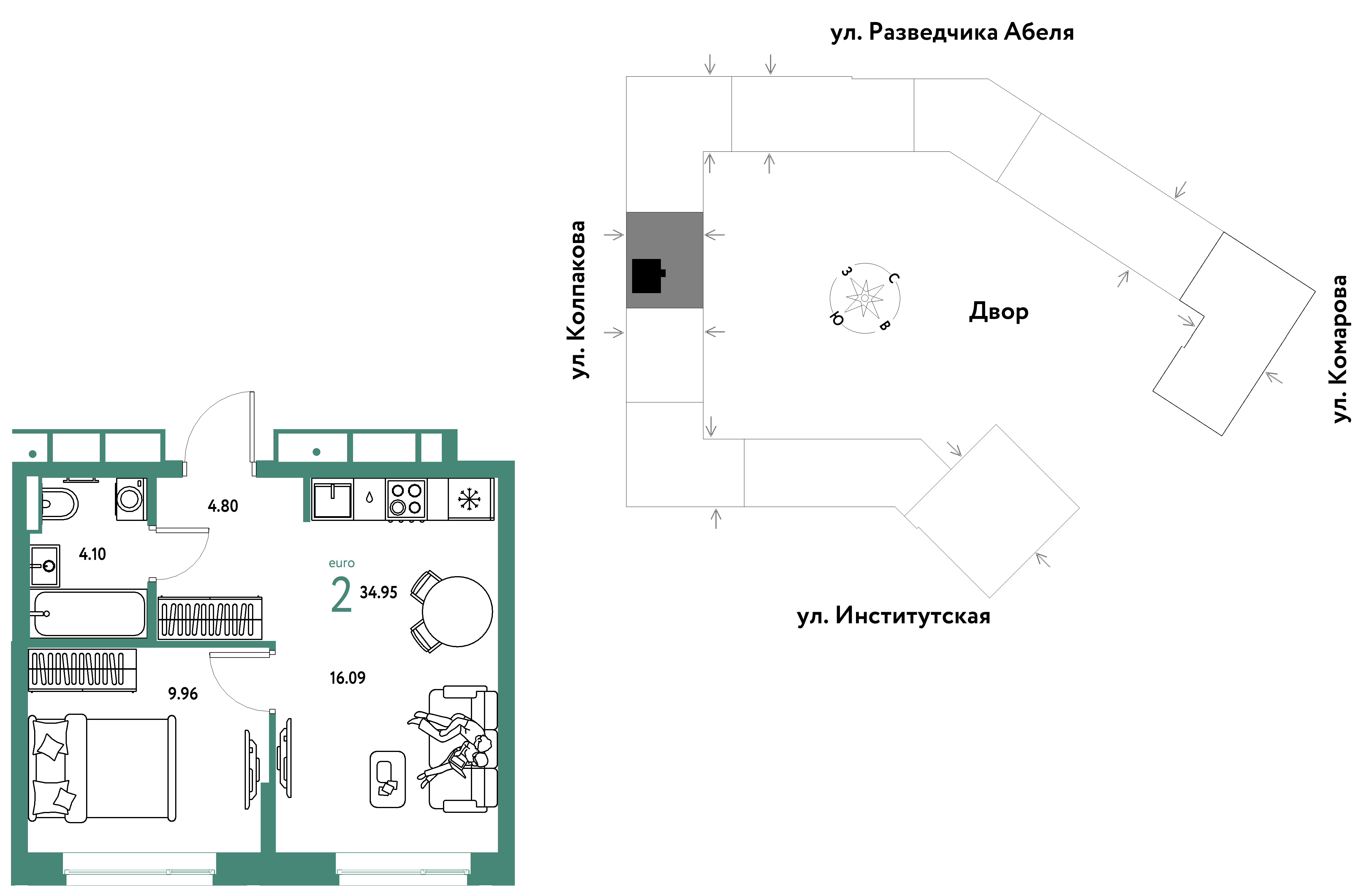 Студия 34 м2 в ЖК Страна.Парковая корпус null этаж 11