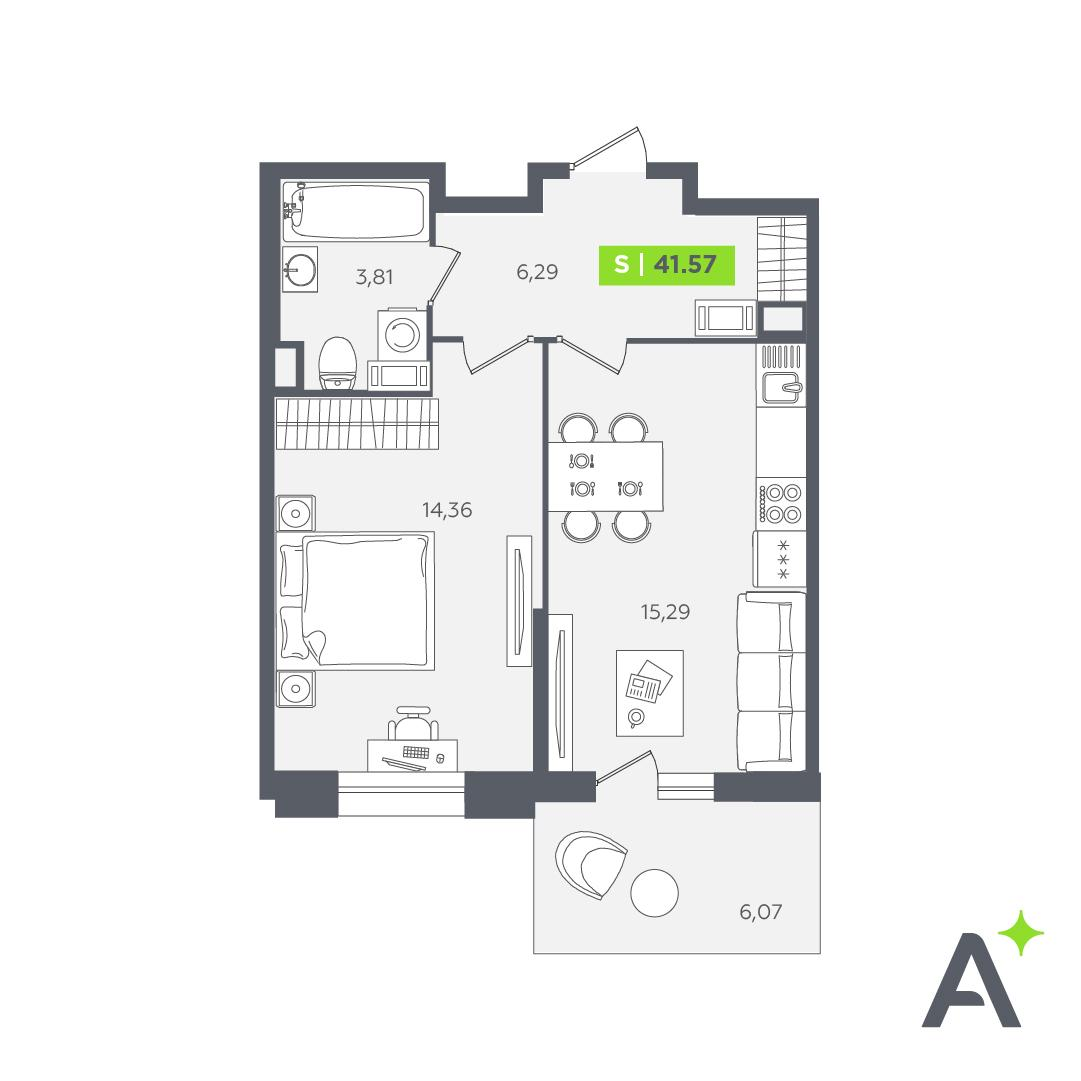 Студия 40 м2 в ЖК Аквилон STORIES корпус null этаж 5