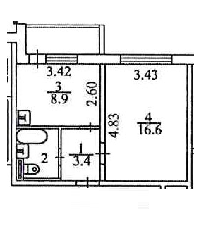 1-комнатная 32.3 м2 в ЖК undefined корпус null этаж 1
